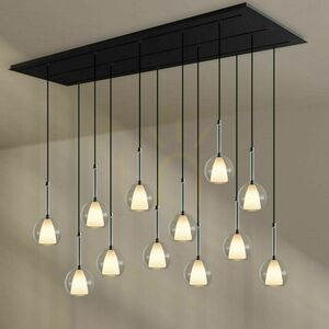 Lustră suspendată s.luce Belluna cu 12 lumini, sticlă fumurie Ø14 cm, rozetă 200 cm, E14 small 7