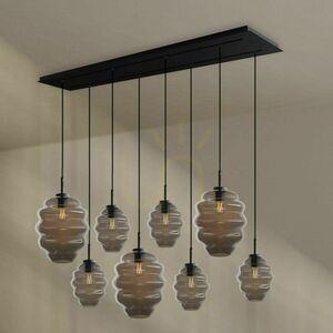 Lustră s.luce Echos maro sticlă metal 8 becuri E27, ovală, modernă small 3