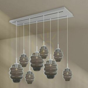 Lustră s.luce Echos maro sticlă metal 8 becuri E27, ovală, modernă small 8