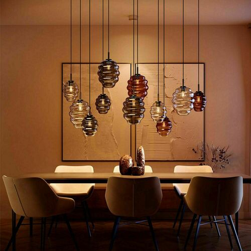 Verifica Lustru s.luce Echos alb, sticlă, metal, 8 becuri, E27, oval, modern