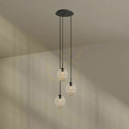 Verifica Pendul de galerie s.luce Echos, 3 surse, sticlă transparentă, negru, Ø 40 cm