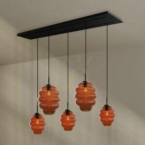 Lustră s.luce Echos neagră, 5 becuri E27, sticlă și metal, modernă 2 Lustră s.luce Echos neagră, 5 becuri E27, sticlă și metal, modernă small 2