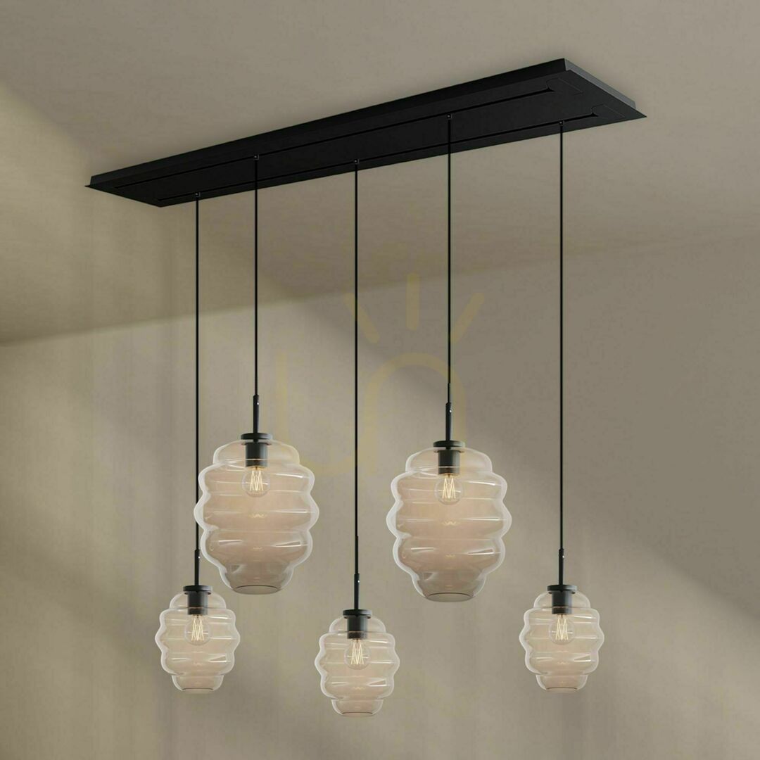 Verifica Lustră s.luce Echos 5xE27, sticlă transparentă, ovală, modernă, 160 cm Lustră s.luce Echos 5xE27, sticlă transparentă, ovală, modernă, 160 cm