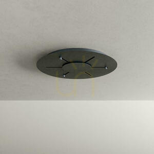 Lustră s.luce Echos 5×E27, sticlă transparentă, suspensie neagră, abajururi Ø18 cm small 1