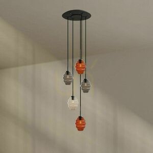 Lustră s.luce Echos albă 5 brațe Ø60 cm sticlă metal modernă small 4