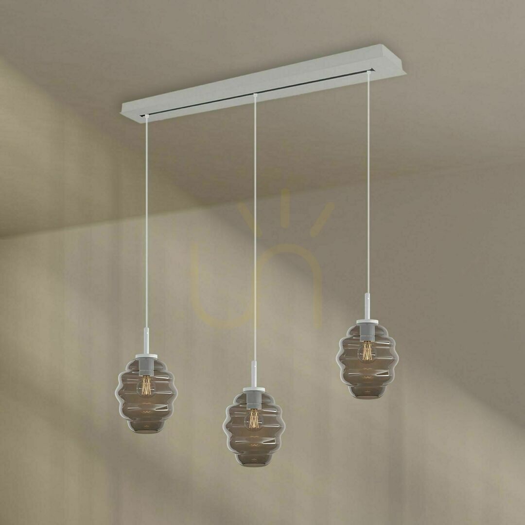 previzualizare Lustru suspendat s.luce Echos maro sticlă metal 3xE27 Ø18 cm Lustru suspendat s.luce Echos maro sticlă metal 3xE27 Ø18 cm