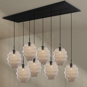 Lustră s.luce Echos transparentă sticlă 8 becuri E27, Ø25 cm, modernă 1 Lustră s.luce Echos transparentă sticlă 8 becuri E27, Ø25 cm, modernă small 1