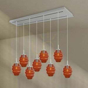 Lampă suspendată s.luce Echos pentru masă, 8 abajururi din sticlă fumurie Ø 18 cm, rozetă neagră 160 cm small 10