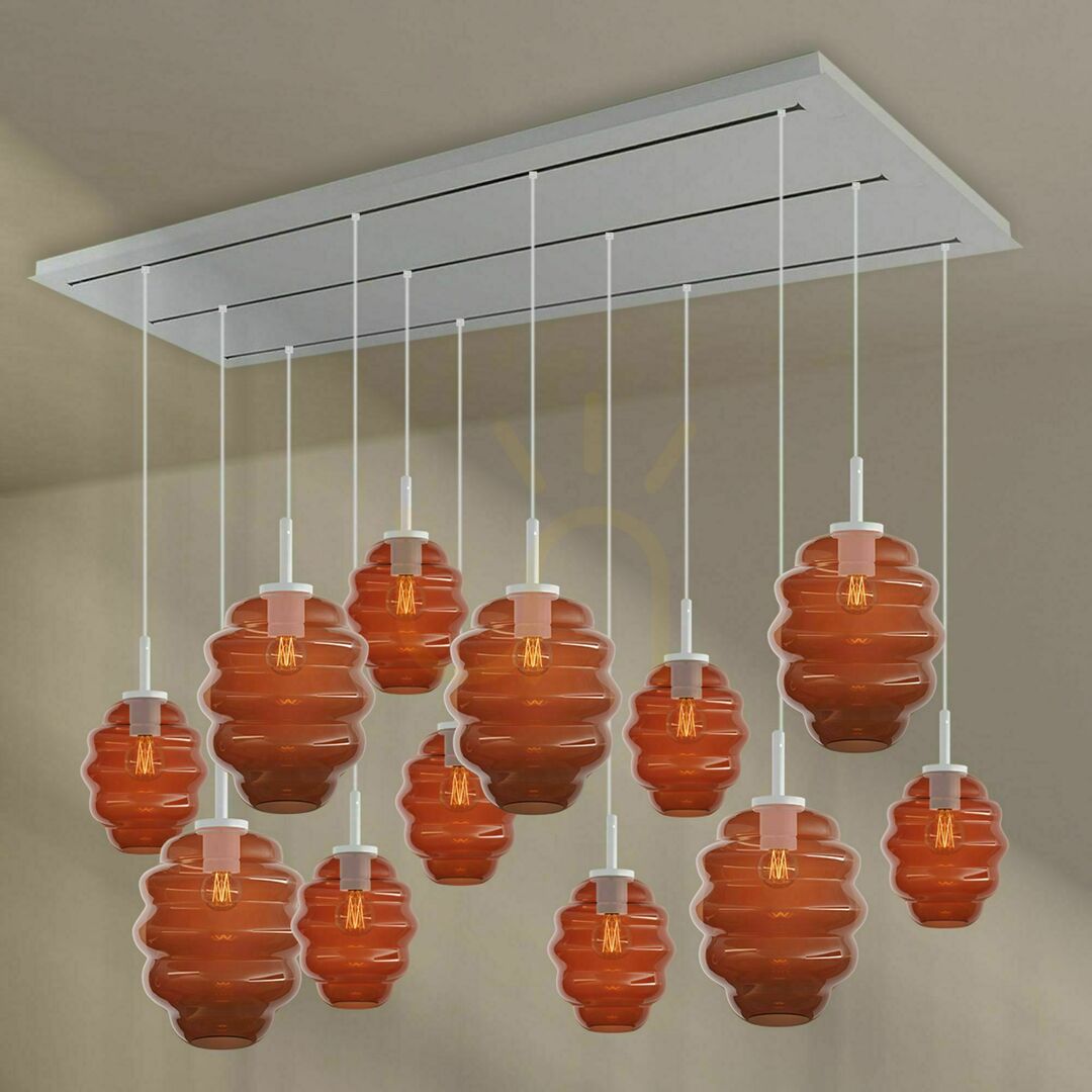 Afişa Lustră s.luce Echos maro, sticlă și metal, 12 becuri, E27, dimabilă, Ø18/25 cm Lustră s.luce Echos maro, sticlă și metal, 12 becuri, E27, dimabilă, Ø18/25 cm