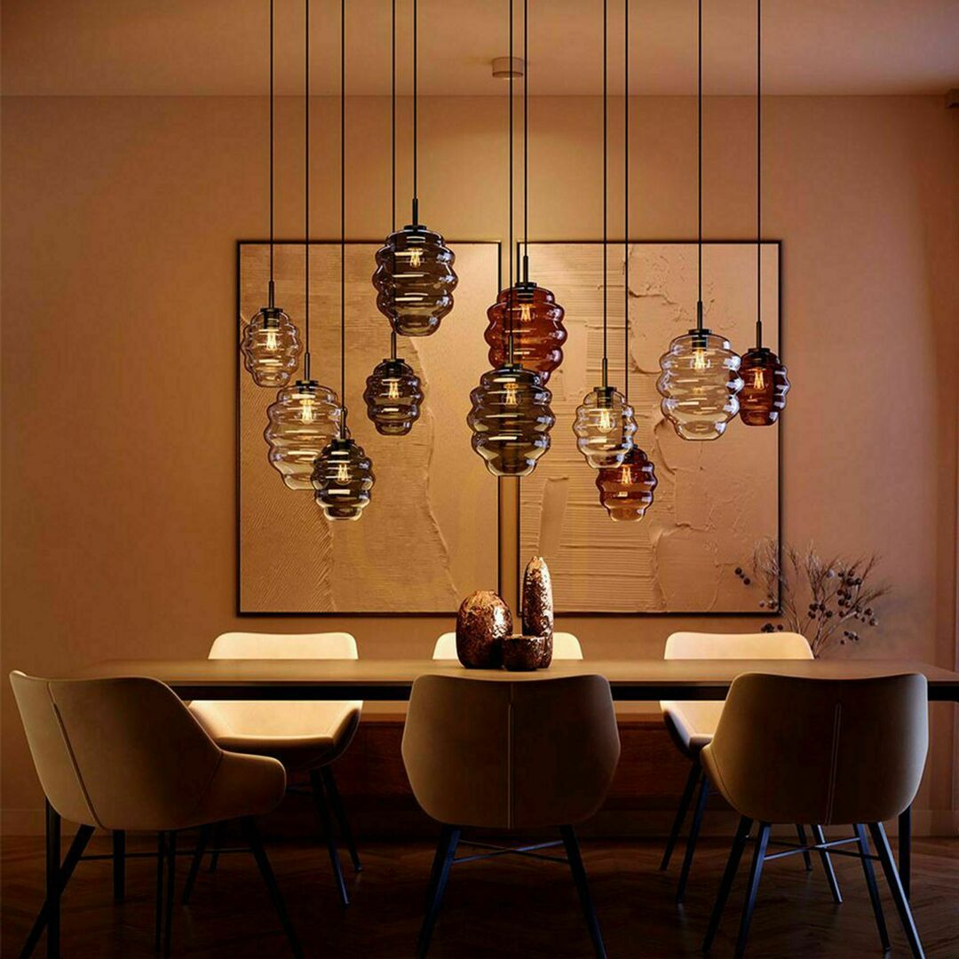 Verifica Lustră s.luce Echos maro, sticlă și metal, 12 becuri, E27, dimabilă, Ø18/25 cm Lustră s.luce Echos maro, sticlă și metal, 12 becuri, E27, dimabilă, Ø18/25 cm