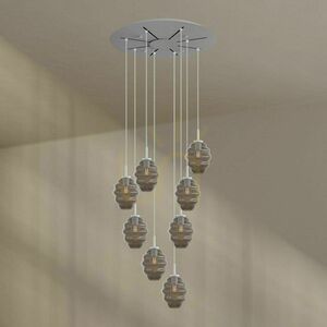 Lustră s.luce Echos 190924, 8 × E27, sticlă maro, suspensie neagră, rozetă Ø 80 cm small 6