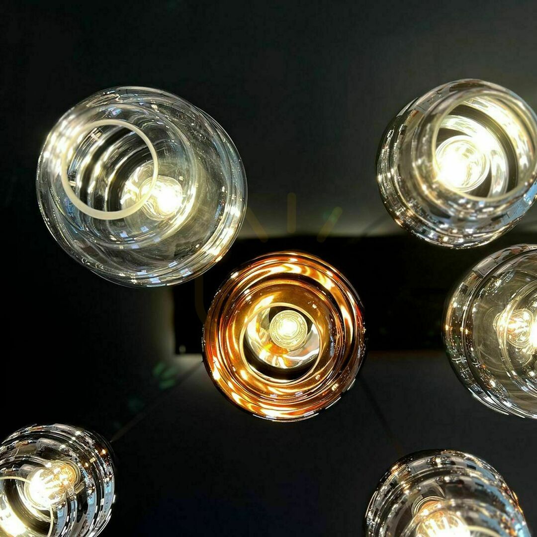 Spectacol Lustră s.luce Echos maro, 12 brațe, Ø 80 cm, sticlă, metal Lustră s.luce Echos maro, 12 brațe, Ø 80 cm, sticlă, metal