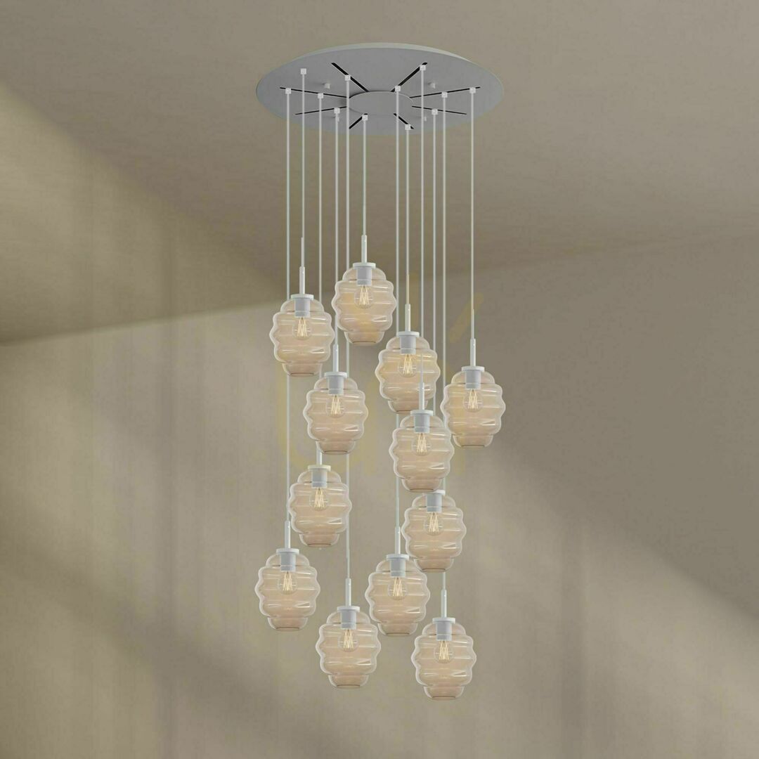 previzualizare Lustră s.luce Echos maro, 12 brațe, Ø 80 cm, sticlă, metal Lustră s.luce Echos maro, 12 brațe, Ø 80 cm, sticlă, metal