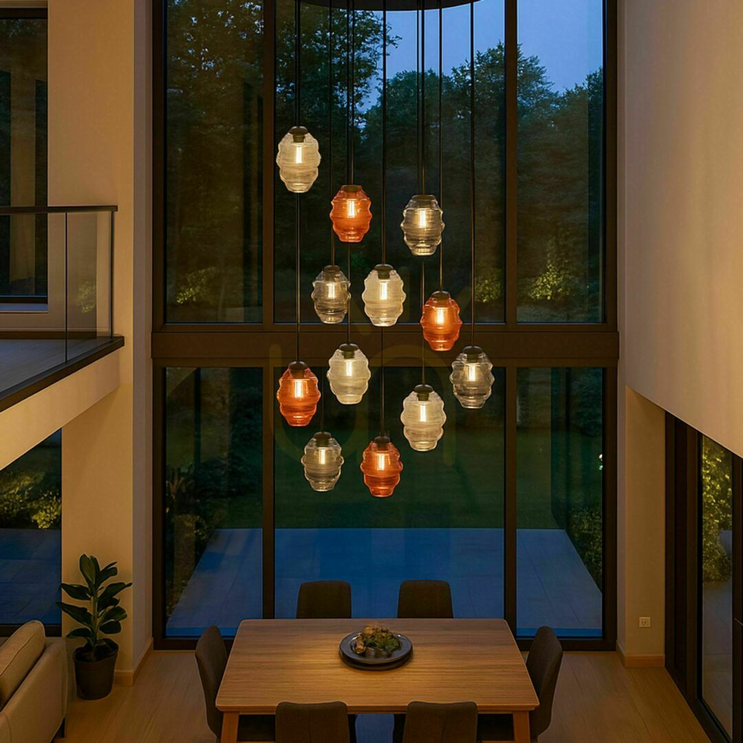 Verifica Lustră s.luce Echos maro, 12 brațe, Ø 80 cm, sticlă, metal Lustră s.luce Echos maro, 12 brațe, Ø 80 cm, sticlă, metal