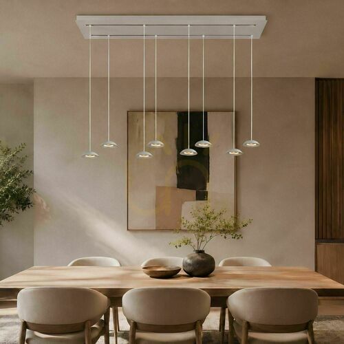 Verifica Lampă suspendată LED s.luce Santa Air, 8 surse, albă, rozetă 160 cm, 2700 K