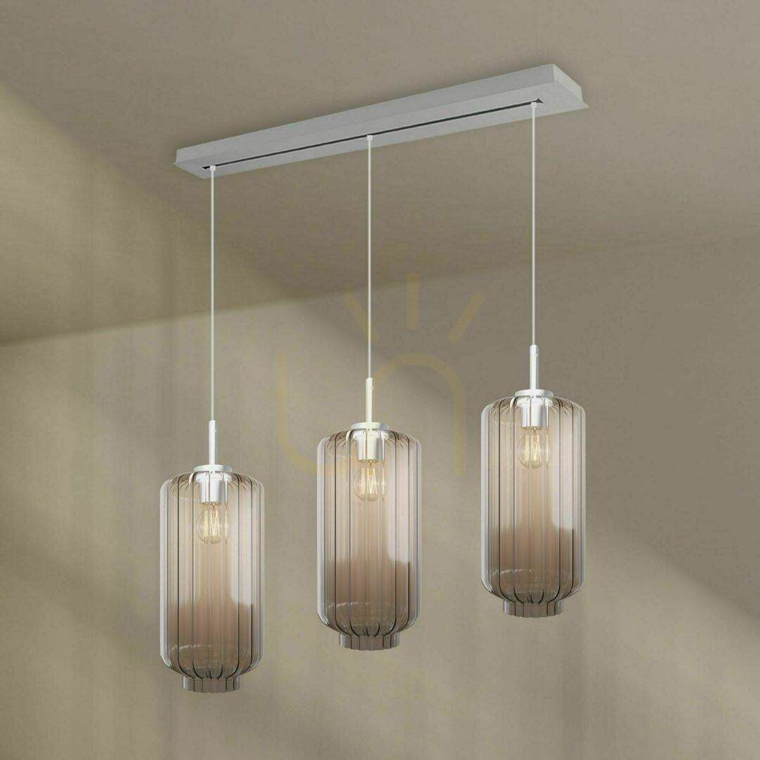 Spectacol Lustră suspendată s.luce Velo 3 brațe multicoloră Ø18 cm E27 pentru sufragerie Lustră suspendată s.luce Velo 3 brațe multicoloră Ø18 cm E27 pentru sufragerie