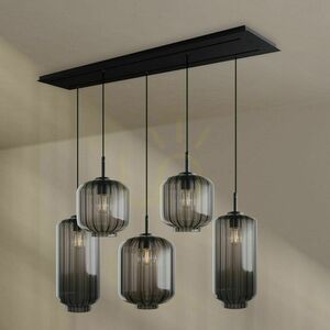 Pendul s.luce Velo cu 5 surse, multicolor/negru, E27, 160 cm small 3