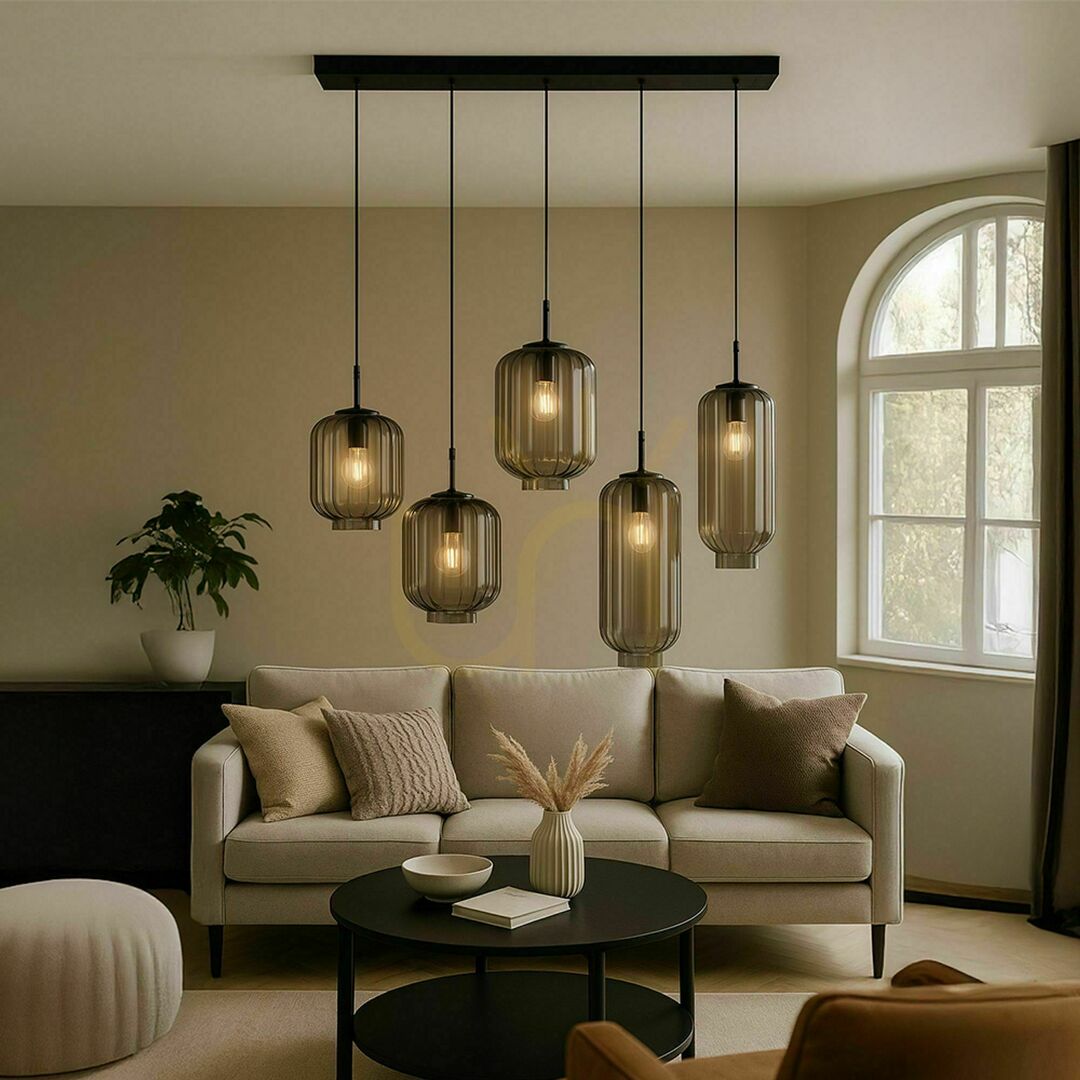 Verifica Candelabru s.luce Velo negru 5 becuri sticlă metal E27 160 cm Candelabru s.luce Velo negru 5 becuri sticlă metal E27 160 cm