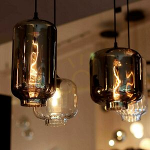Lustră s.luce Velo maro sticlă metal 5 becuri E27 dimabilă Ø18/20/25 cm small 4