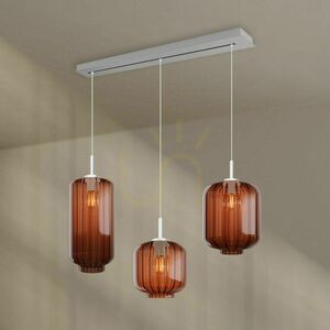 Lampă suspendată s.luce Velo 3×E27, sticlă clară Ø 18/20/25 cm, baldachin negru 120 cm small 5