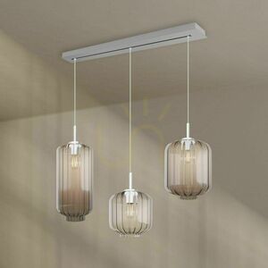 Lampă suspendată s.luce Velo 3×E27, sticlă clară Ø 18/20/25 cm, baldachin negru 120 cm small 8