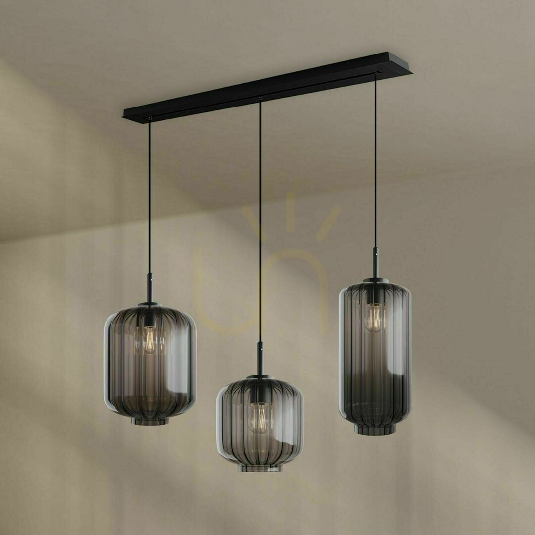 previzualizare Lustru suspendat s.luce Velo maro sticlă metal 3xE27 Ø18/20/25 cm Lustru suspendat s.luce Velo maro sticlă metal 3xE27 Ø18/20/25 cm