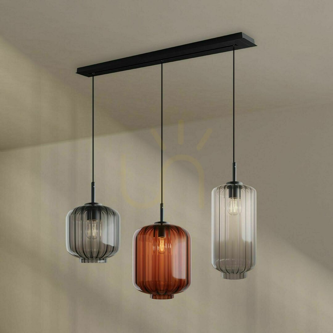 Spectacol Lustru suspendat s.luce Velo maro sticlă metal 3xE27 Ø18/20/25 cm Lustru suspendat s.luce Velo maro sticlă metal 3xE27 Ø18/20/25 cm