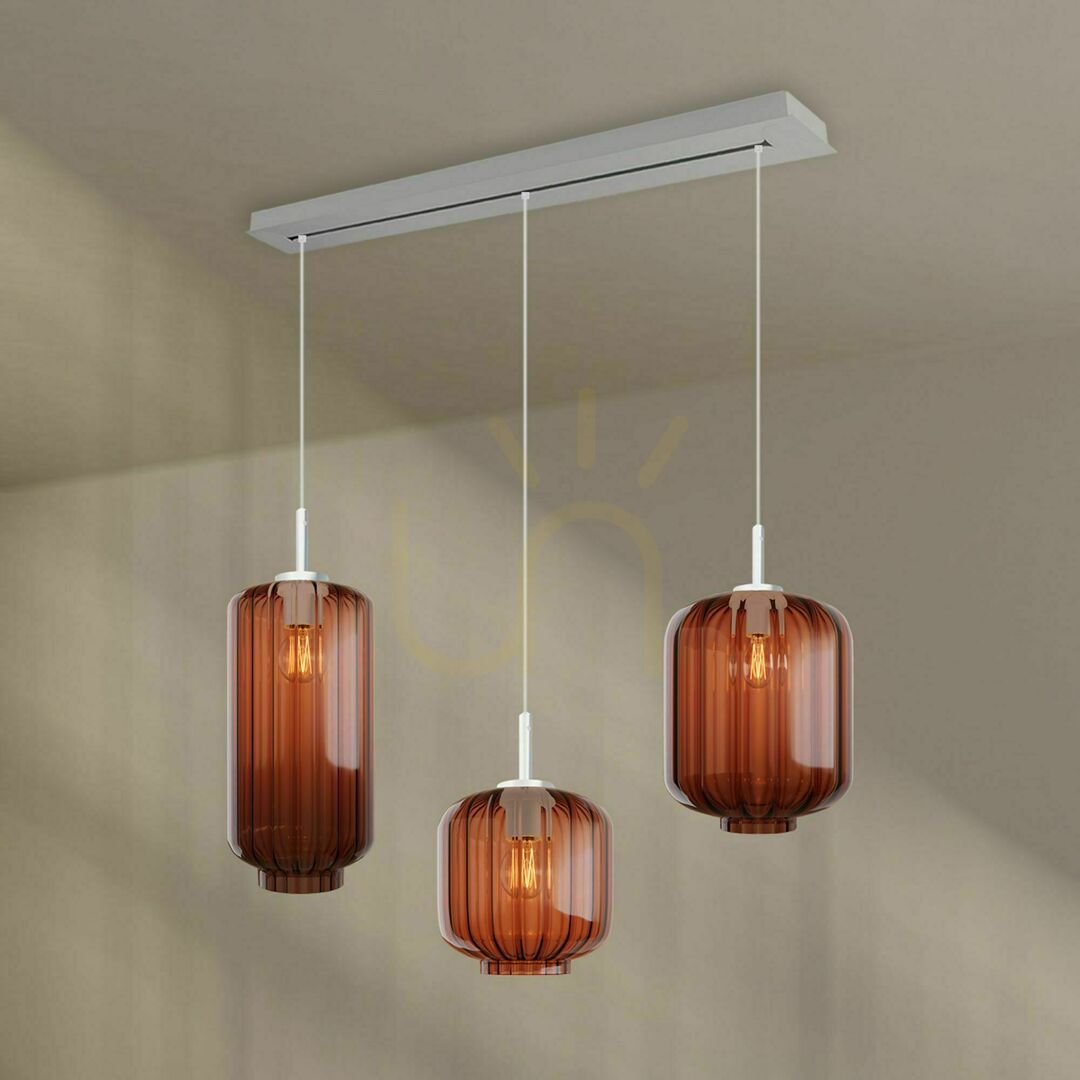 Verifica Lustru suspendat s.luce Velo maro sticlă metal 3xE27 Ø18/20/25 cm Lustru suspendat s.luce Velo maro sticlă metal 3xE27 Ø18/20/25 cm
