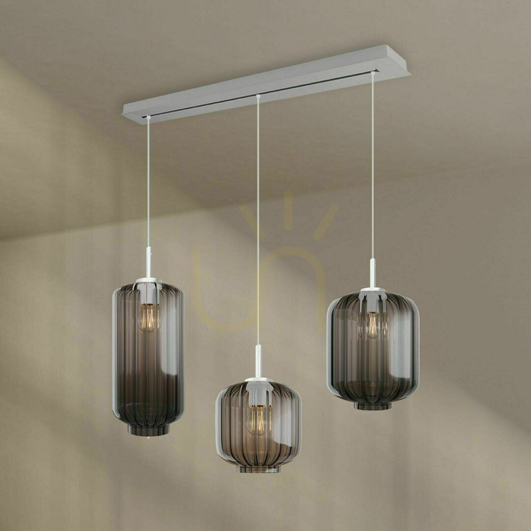 Vedere Lustru suspendat s.luce Velo maro sticlă metal 3xE27 Ø18/20/25 cm Lustru suspendat s.luce Velo maro sticlă metal 3xE27 Ø18/20/25 cm