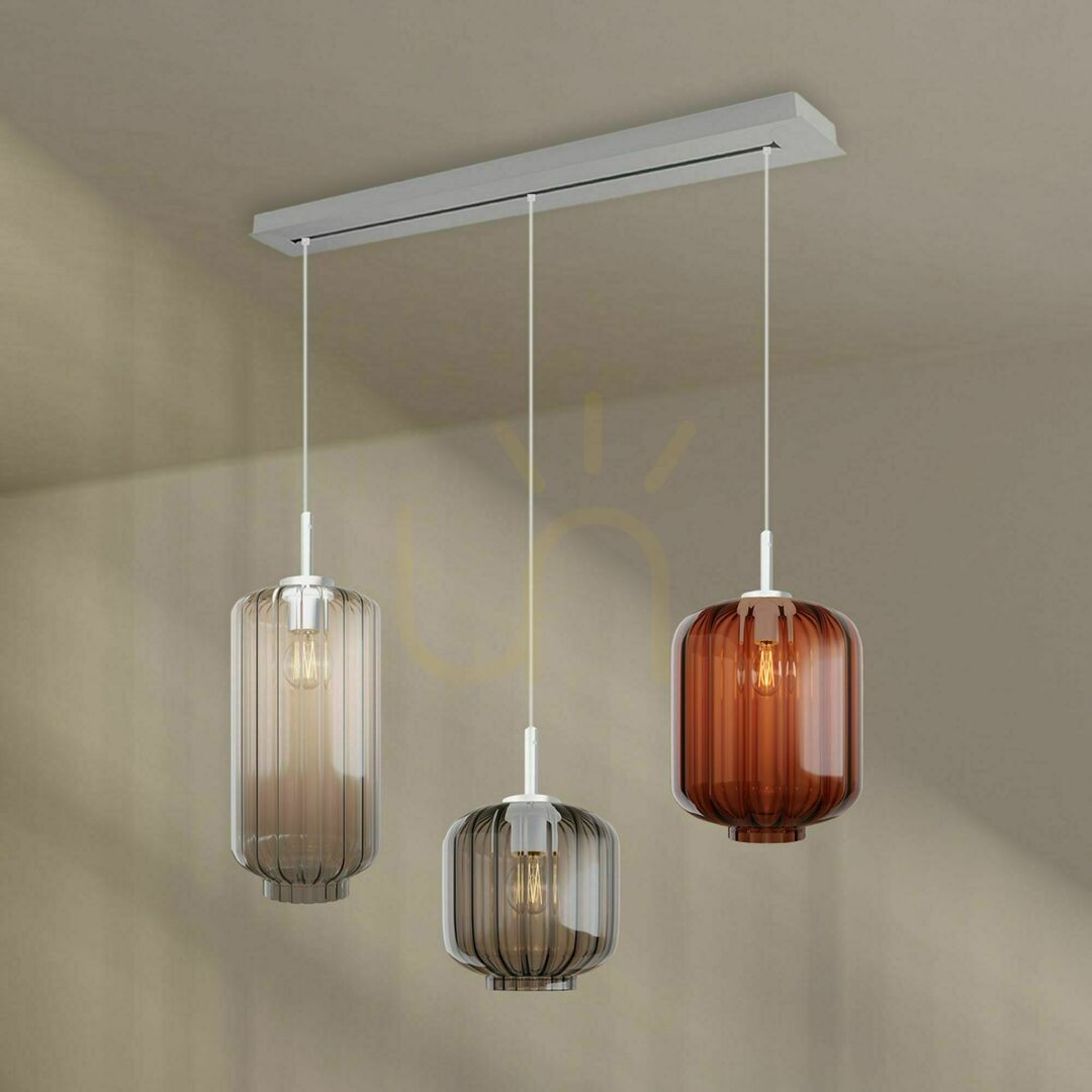 Spectacol Lustru suspendat s.luce Velo maro sticlă metal 3xE27 Ø18/20/25 cm Lustru suspendat s.luce Velo maro sticlă metal 3xE27 Ø18/20/25 cm