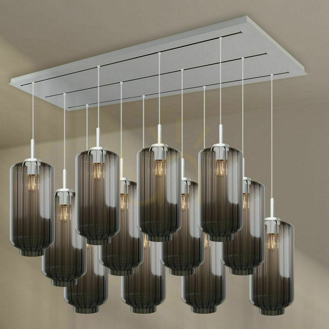 previzualizare Candelabru s.luce Velo maro sticlă metal 12 brațe Ø18 cm Candelabru s.luce Velo maro sticlă metal 12 brațe Ø18 cm