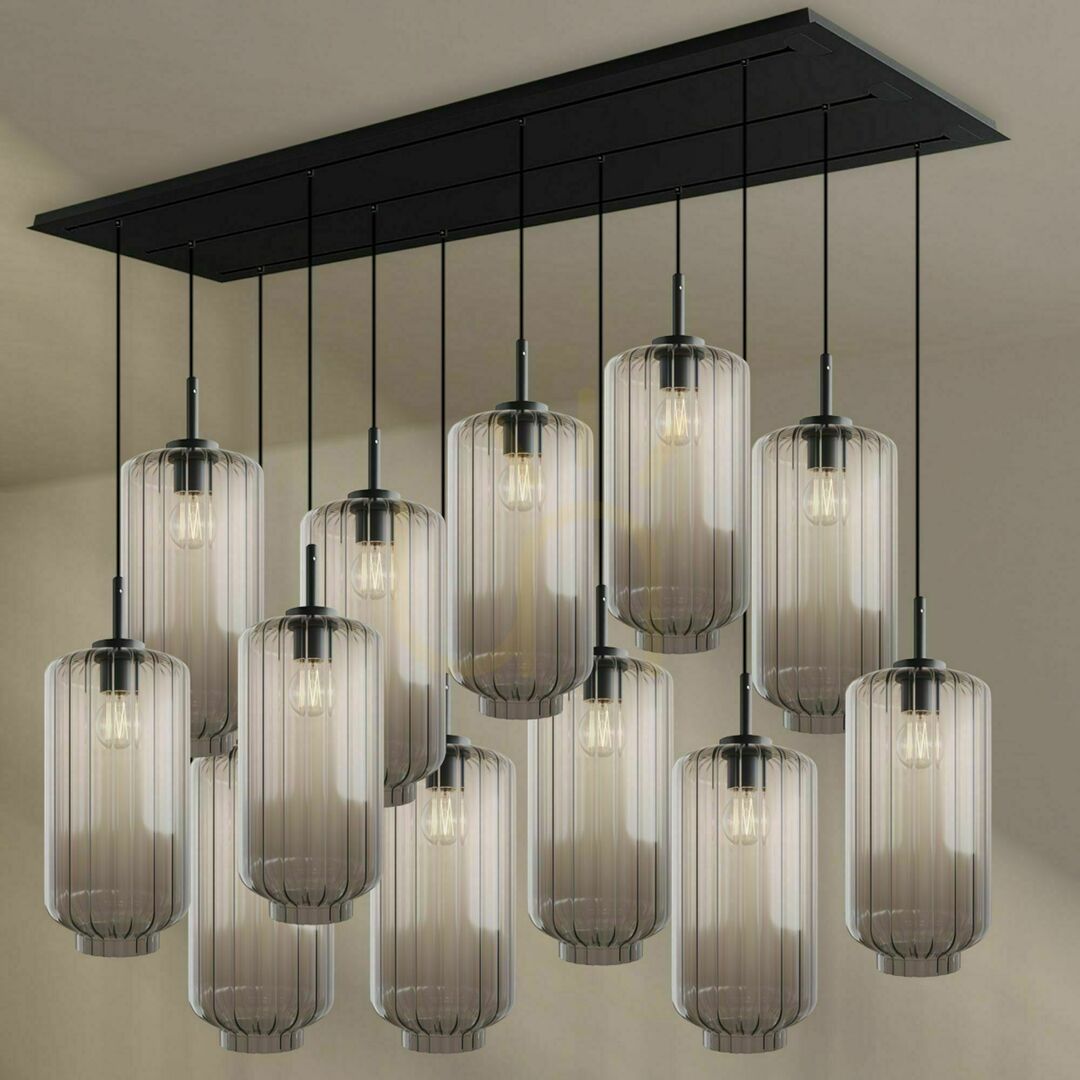 Afişa Lustră s.luce Velo din sticlă transparentă, 12 becuri, E27, Ø18 cm Lustră s.luce Velo din sticlă transparentă, 12 becuri, E27, Ø18 cm