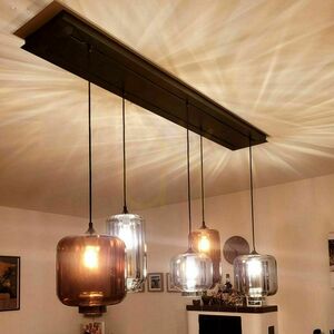 Lustră s.luce Velo maro sticlă metal 12 brațe Ø18 cm modrnă pentru sufragerie small 11