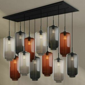Lustră s.luce Velo maro sticlă metal 12 brațe Ø18 cm modrnă pentru sufragerie small 4