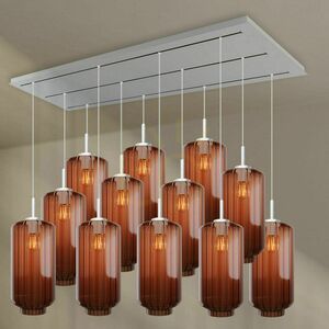 Lustră s.luce Velo maro sticlă metal 12 brațe Ø18 cm modrnă pentru sufragerie small 5