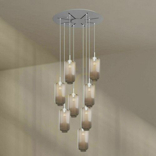 Verifica Lustă s.luce Velo transparentă, sticlă, 8 brațe, Ø 80 cm, E27, modernă