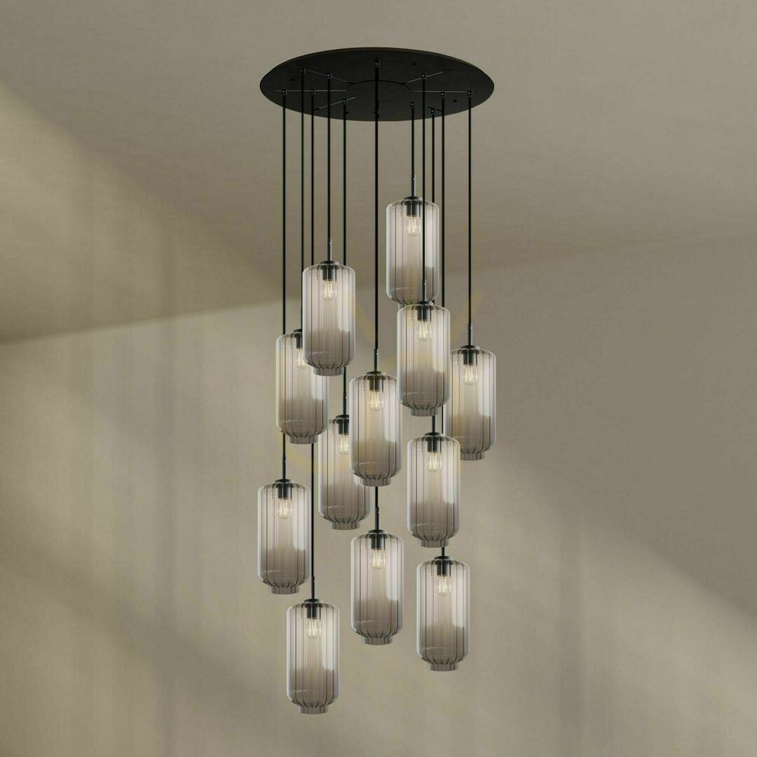 Spectacol Lustră s.luce Velo 12 becuri, sticlă transparentă, E27, Ø 80 cm, modernă Lustră s.luce Velo 12 becuri, sticlă transparentă, E27, Ø 80 cm, modernă