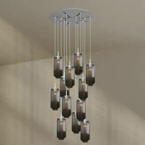 Lustră s.luce Velo maro, 12 becuri, Ø 80 cm, sticlă și metal, modernă 8 Lustră s.luce Velo maro, 12 becuri, Ø 80 cm, sticlă și metal, modernă small 8