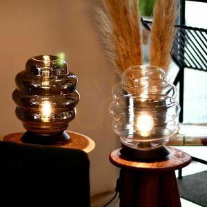 Veioză s.luce Echos maro din sticlă și metal, E27, dimabilă, 25 cm small 10