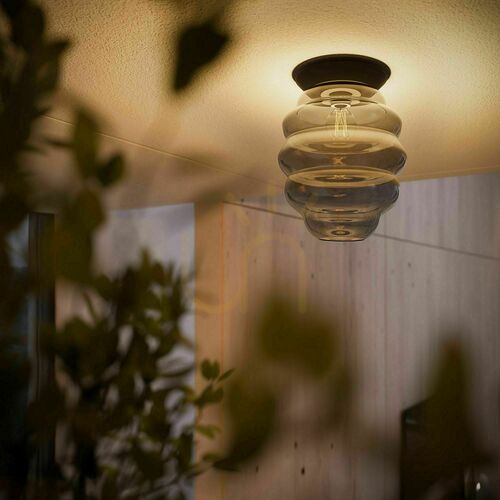 Verifica Plafonieră s.luce Echos din sticlă transparentă, E27, Ø25 cm, modernă