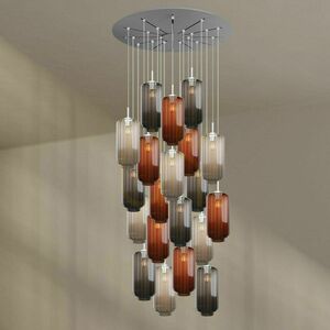 Lustră suspendată s.luce Velo maro sticlă metal 20 becuri Ø18 cm 10 Lustră suspendată s.luce Velo maro sticlă metal 20 becuri Ø18 cm small 10