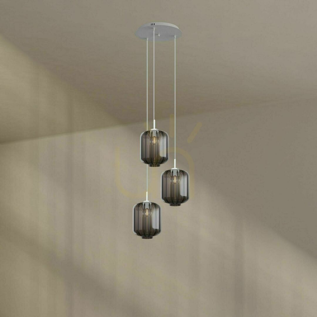 previzualizare Lustră s.luce Velo neagră, 3 becuri, sticlă, Ø40 cm, E27, dimmabilă Lustră s.luce Velo neagră, 3 becuri, sticlă, Ø40 cm, E27, dimmabilă