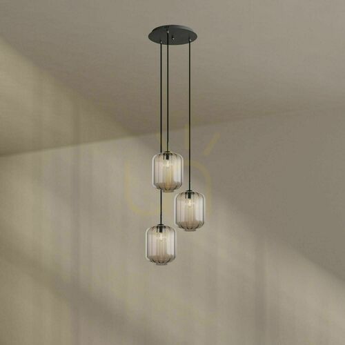 Verifica Lustră s.luce Velo cu 3 puncte de lumină, sticlă transparentă, E27, Ø 40 cm, modernă