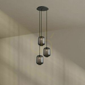 Lustră s.luce Velo 3 brațe maro sticlă metal Ø40 cm small 3