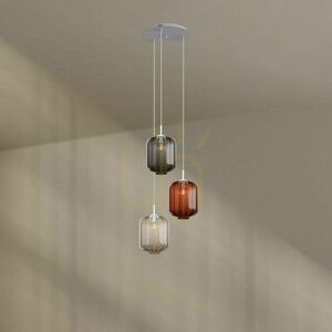 Lustră s.luce Velo 3 brațe maro sticlă metal Ø40 cm small 9