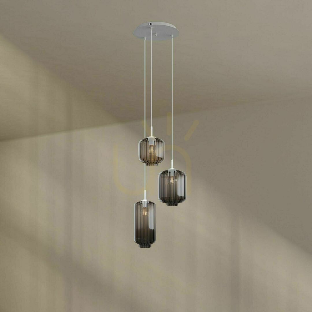 previzualizare Lustră s.luce Velo 3 pendule sticlă transparentă, E27, dimabilă Lustră s.luce Velo 3 pendule sticlă transparentă, E27, dimabilă