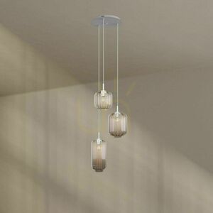 Lustră s.luce Velo maro, sticlă și metal, 3 becuri E27, 18/20/25 cm small 8