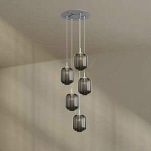Lustru suspendat s.luce Velo maro sticlă metal 5 becuri E27 Ø25 cm small 13