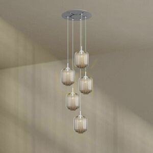 Lustru suspendat s.luce Velo maro sticlă metal 5 becuri E27 Ø25 cm small 14