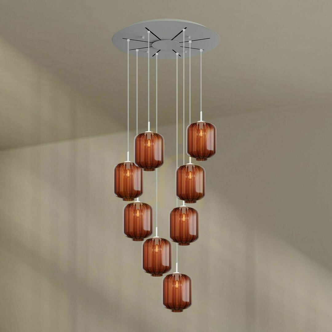 previzualizare Lustră s.luce Velo maro, 8 brațe, Ø 80 cm, sticlă, stil modern, E27 Lustră s.luce Velo maro, 8 brațe, Ø 80 cm, sticlă, stil modern, E27